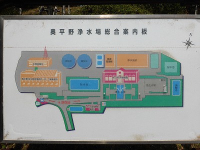 奥平野浄水場案内図