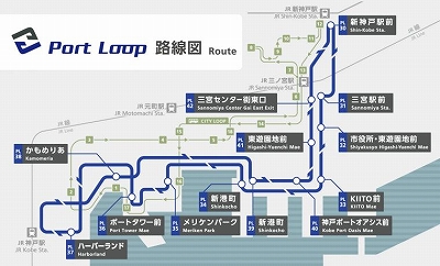 ポートループ1日乗車券路線図