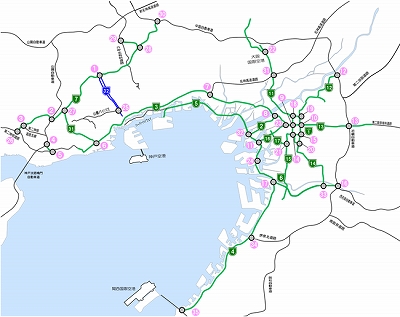 >阪神高速路線図
