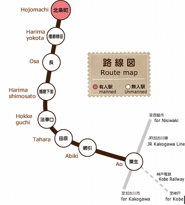 北条鉄道1日乗車券利用エリア