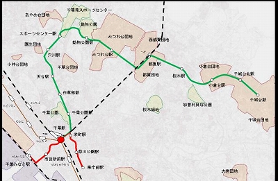 ホリデーフリーきっぷ（千葉都市モノレール1日乗車券）利用路線図