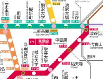 東急線トライアングルパス利用路線図